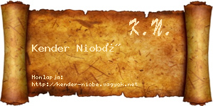 Kender Niobé névjegykártya